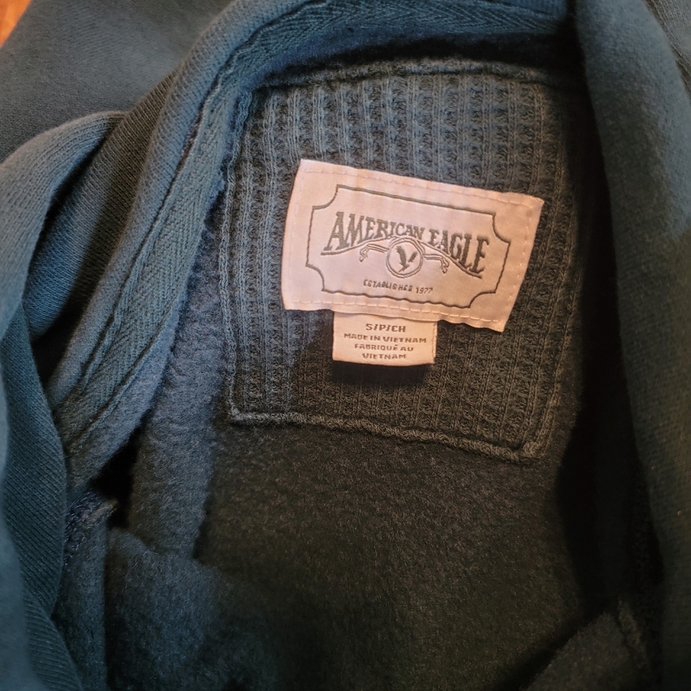 American Eagle Teal Pullover Split Sides Oversize… - image 2